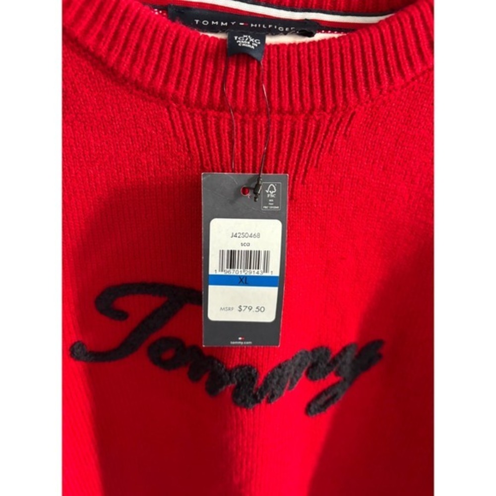Tommy Hilfiger-Crew Neck Sweater With‎ Embroidered Logo Size XL- nwt- $79 msrp - Picture 3 of 4